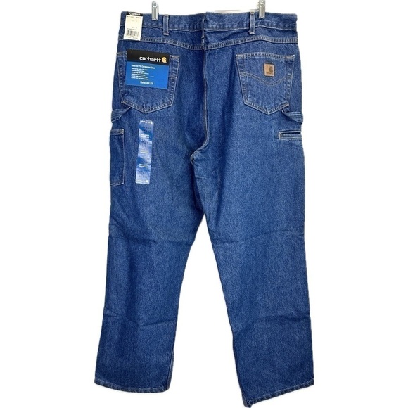 NWT Carhartt Relaxed Fit Men’s Carpenter Jeans Size 44x32 - Picture 2 of 9